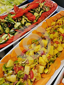 different vegetable and salad