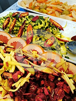 different vegetable and salad