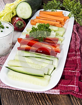 Different Vegetables with Dip