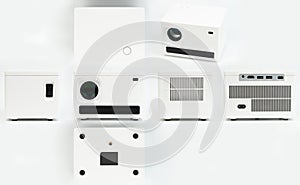 Different views of digital projector