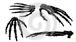 4 different views of forearm in black and white