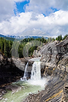 Different views of Ram Falls. Ram Falls Provincial Park. Alberta Canada