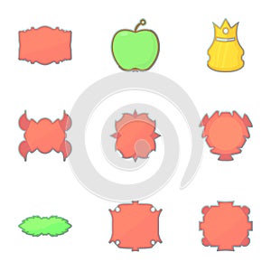 Different vintage sticker for store icons set
