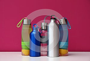 Different water bottles for sports