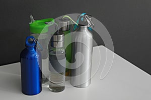 Different water bottles for sports