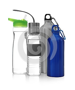 Different water bottles for sports