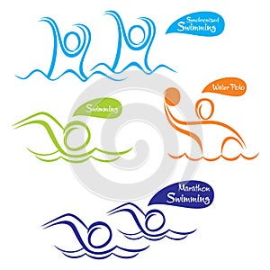 Different water sport symbol design photo