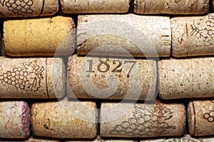 Different wine corks texture