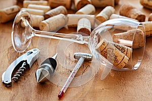 Different wine tools on the table