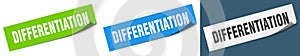 differentiation banner. differentiation speech bubble label set.