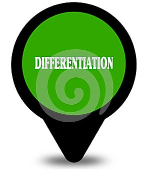 DIFFERENTIATION on green location pointer graphic