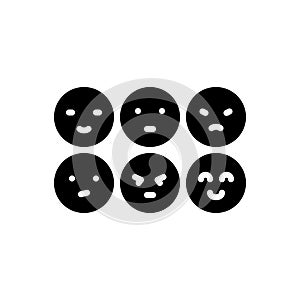 Black solid icon for Differently, otherwise and emoji