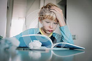 Difficult homework- little boy having problems with reading