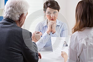 Difficult job interview photo