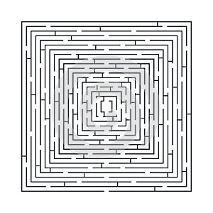 Difficult and long maze educational game in the form of a square