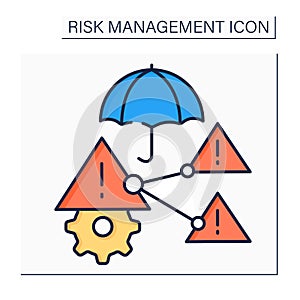 Difficult risks color icon