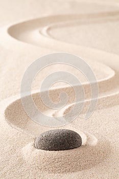 Difficult slow progress stone in sand garden