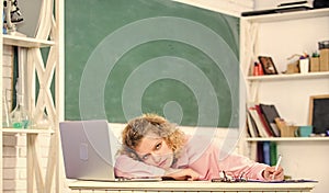 Difficult task. Digital technologies concept. Education online. teacher woman. teachers day. Educational site for