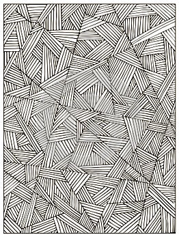 Difficult Uncolored Adult Coloring book page for adults or kids. photo