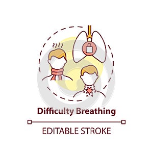 Difficulty breathing concept icon