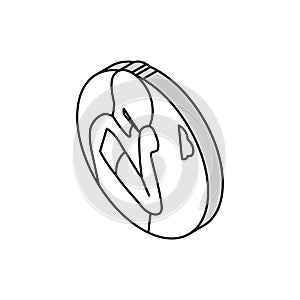 difficulty breathing disease symptom isometric icon vector illustration