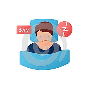 Difficulty falling asleep flat icon