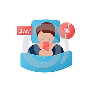 Difficulty falling asleep flat icon