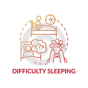 Difficulty sleeping concept icon