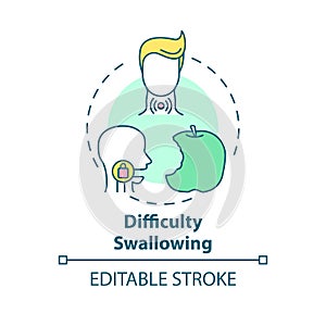 Difficulty swallowing concept icon