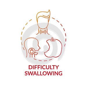 Difficulty swallowing concept icon