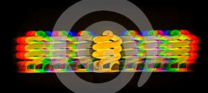 Diffraction of light from the energy-saving lamps, obtained by the grating