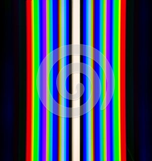 Diffraction of light from the fluorescent lamps, obtained by the grating