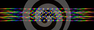 Diffraction of light from the LED lamp on the grating