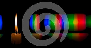 Diffraction pattern of candle flame light