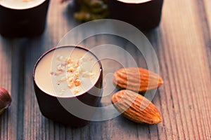 Diffrent flawors of chocolate candies