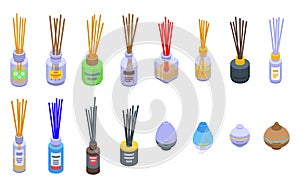Diffuser icons set, isometric style