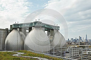 Digester eggs of the Newtown Creek Wastewater Treatment Plant