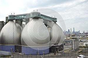 Digester eggs of the Newtown Creek Wastewater Treatment Plant