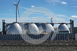 Digesters of the Hamburger sewage treatment plant, centrally located in the port, the plant treats wastewater of the entire city photo