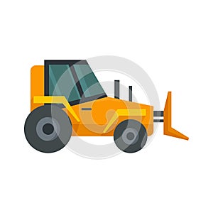 Digger bulldozer icon flat isolated vector