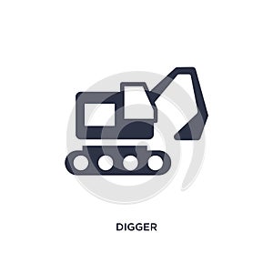 digger icon on white background. Simple element illustration from history concept