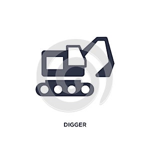 digger icon on white background. Simple element illustration from history concept photo