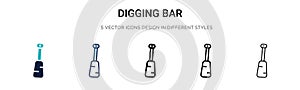 Digging bar icon in filled, thin line, outline and stroke style. Vector illustration of two colored and black digging bar vector