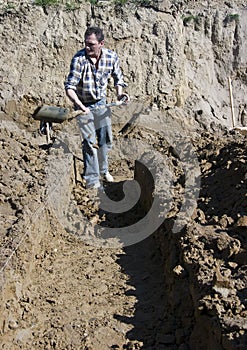 Digging house foundations