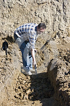 Digging house foundations