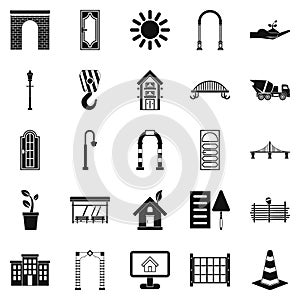 Digging icons set, simple style