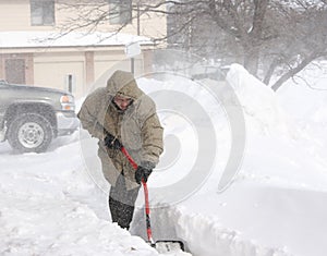 Digging out of a Blizzard. photo