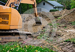 Digging a septic system drainfield