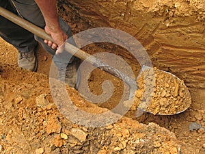 Digging a trench photo