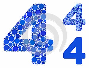 4 Digit Mosaic Icon of Circle Dots